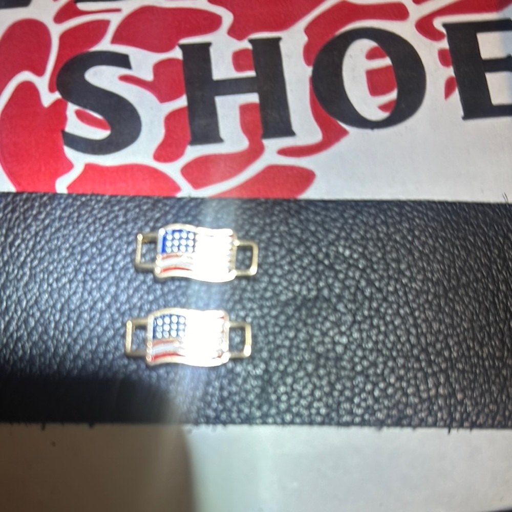 American Flag Gold Buckle on Black Leather